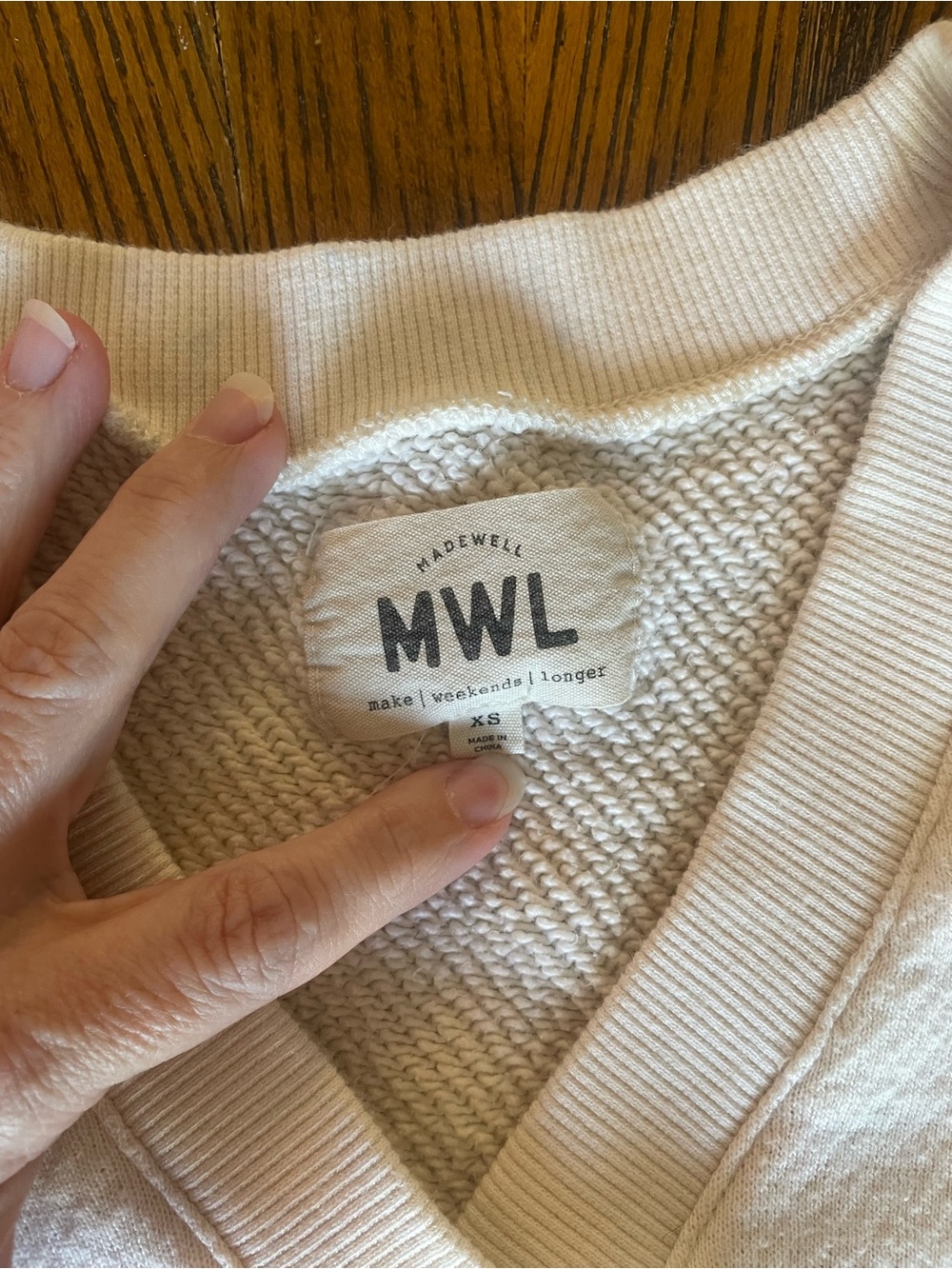 Madewell Cream V-Neck Short Sleeve Top - Picture 2 of 8